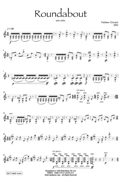 Roundabout (for solo violin) – By Matthew Orlovich